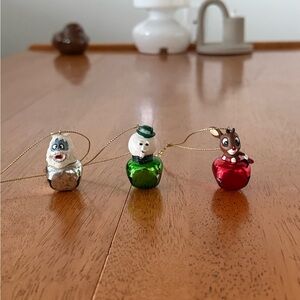 Set of 3 Rankin Bass Rudolph Bumble Sam the Snowman Bell Christmas Ornament